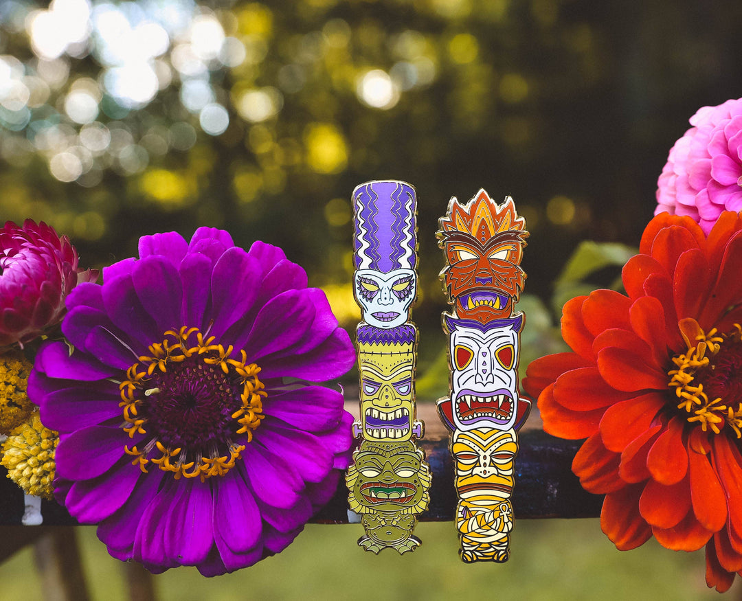 Classic Monsters Tiki Totems – Enamel Pins