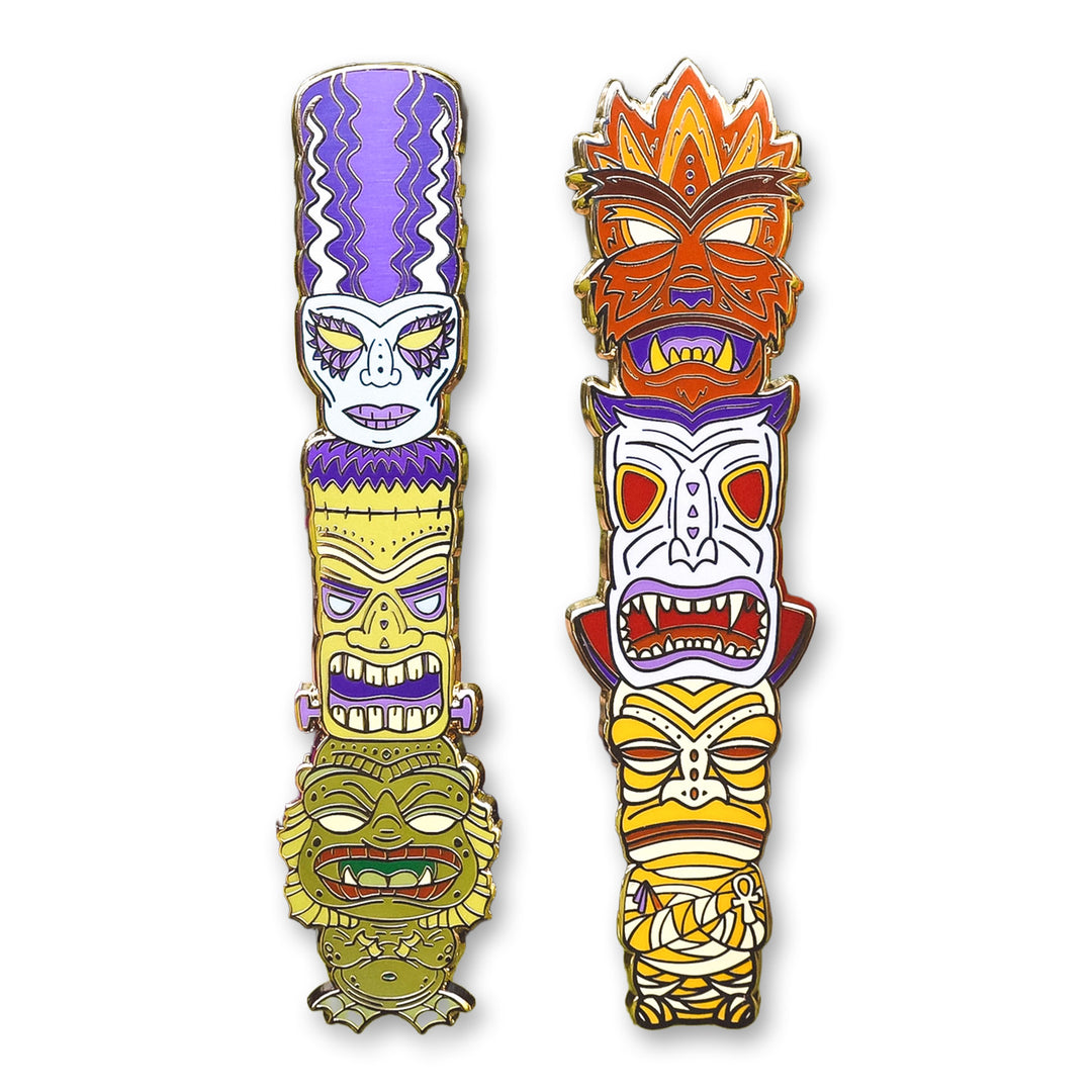 Classic Monsters Tiki Totems – Enamel Pins