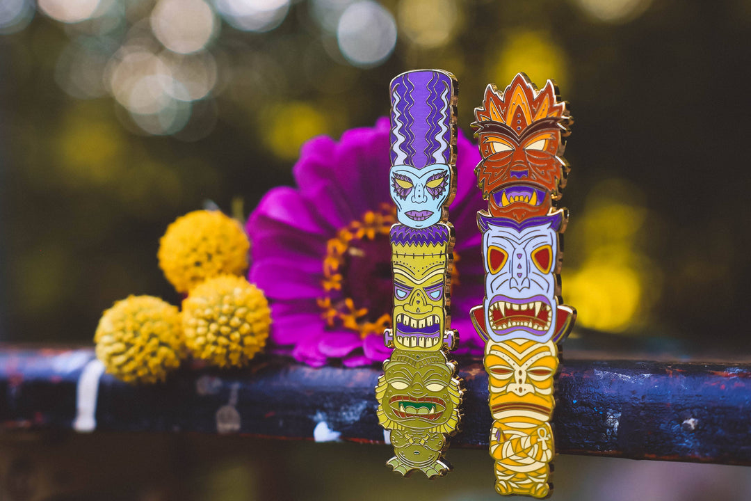 Classic Monsters Tiki Totems – Enamel Pins