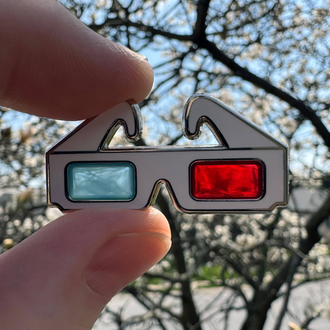3D Glasses Enamel Pin